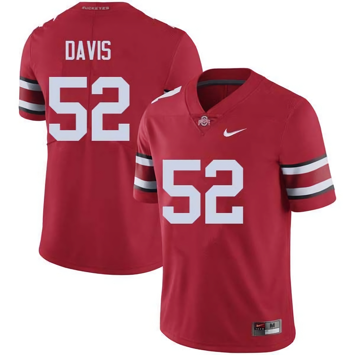 Wyatt Davis Ohio State Buckeyes Men's NCAA #52 Nike Red College Stitched Football Jersey RED7156DU